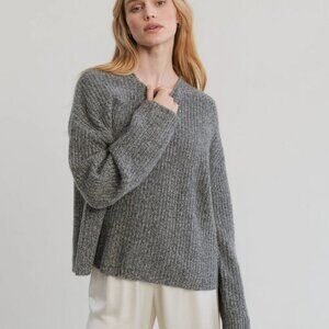 Jenni Kayne Cashmere Fisherman Sweater - Size XS - Grey
